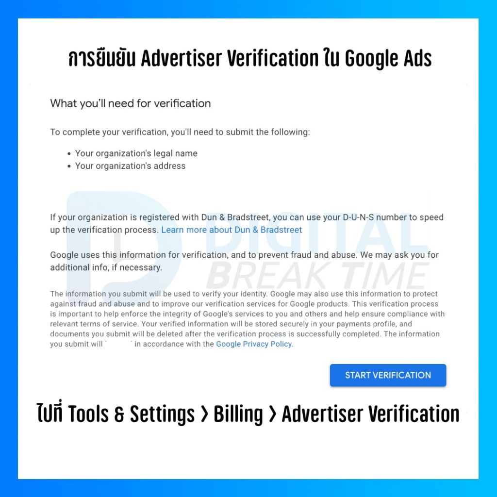 Advertiser Verification คืออะไร ทำไมต้องยืนยันตัวตนลงโฆษณาใน Google Ads
