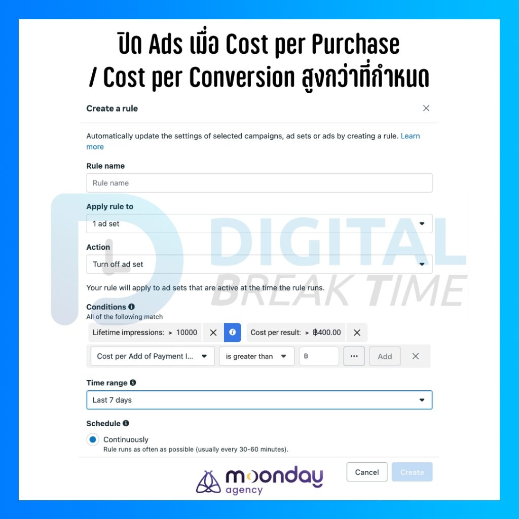 ใช้ Automated Rules ใน Meta Ads สำหรับการทำ CPAS ใช้ในกรณีไหนได้บ้าง