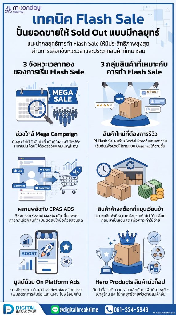 เทคนิค Flash Sale เแฟลชเซลส์